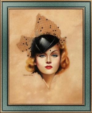 Carole Lombard Portrait by Charles Gates Sheldon Art Nouveau Old Masters Vintage Art Reproduction